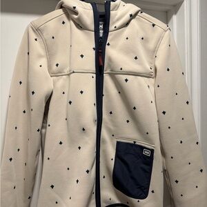 Helly Hansen Beige and Navy Patterned Verket Reversible Pile Jacket